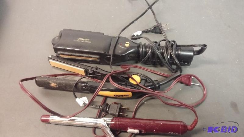 lot 19 image: Lot of 2 Flat Iron and 1 curling iron...