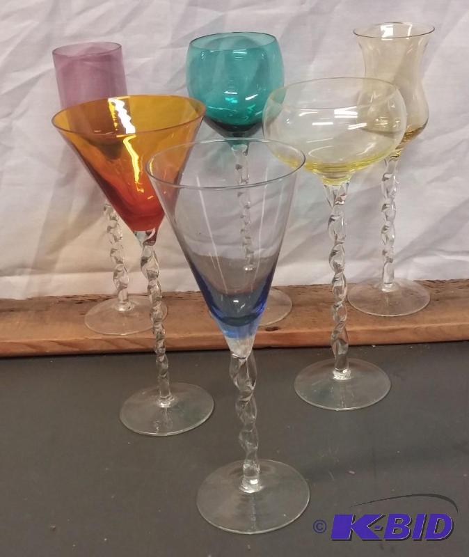 NICE set of Wine Glasses, same but different....