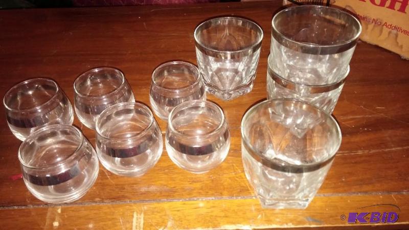 Glassware as shown-Silver Banded...