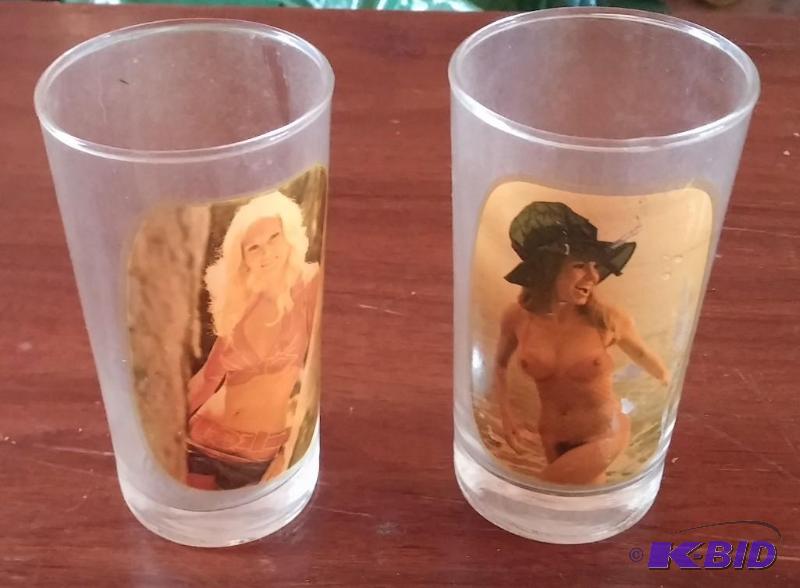 2 Vintage High Ball Glasses With Girls that a...