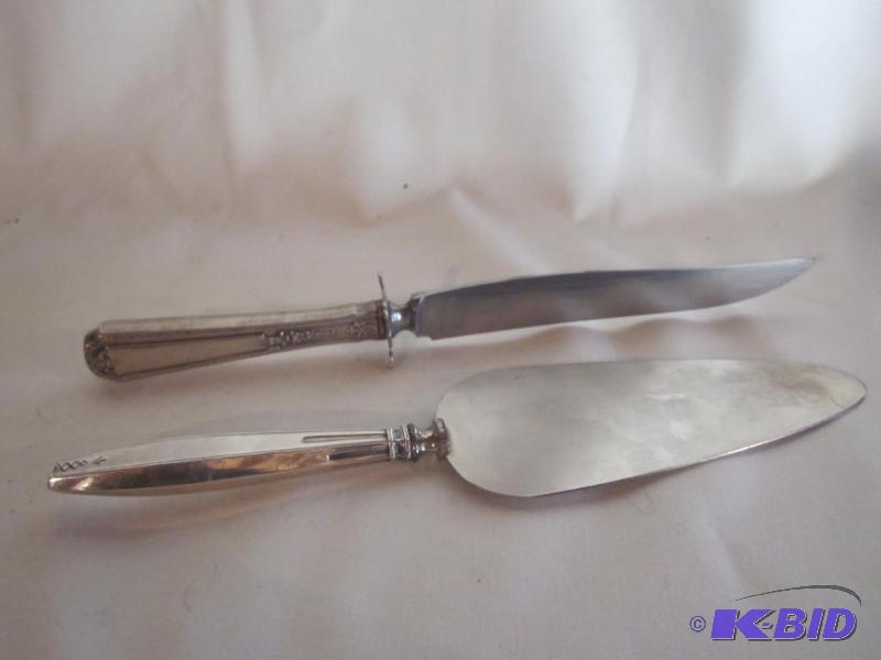 C. 1900 Sterling Silver carving knife and Ste...
