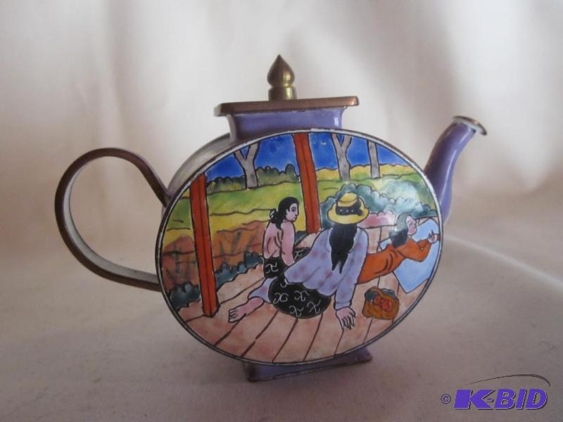Vintage Chinese miniature enamel over Copper ...