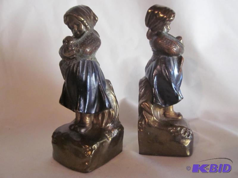 Pair of 8 inch antique Pompeian&nbspcolored ...