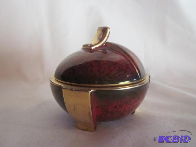 RARE Art Decor Carlton Rouge Royale lidded tr...