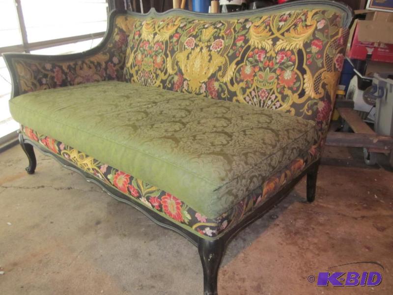 C. 1920s solid wood painted black frame and ...