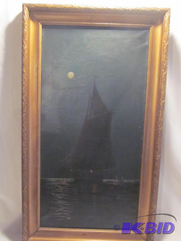 Early 1800s oil on canvas large original pai...