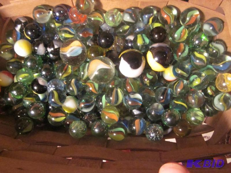 Large lot of vintage marbles, including shoot...