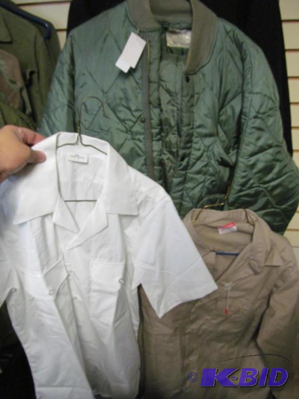 lot 40 image: US Navy 2 shirts med and underwear quilted  shirt and  pants size med