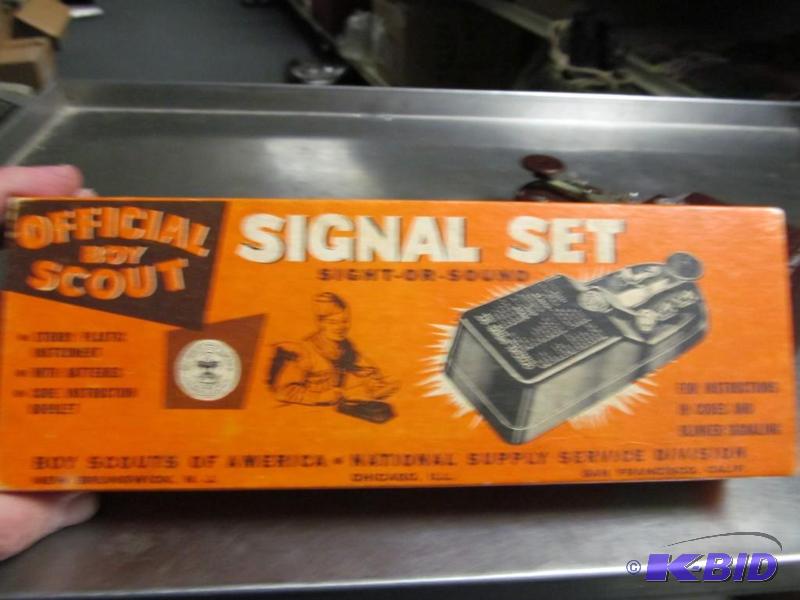 lot 53 image: 1948 boy scout signal set mores code