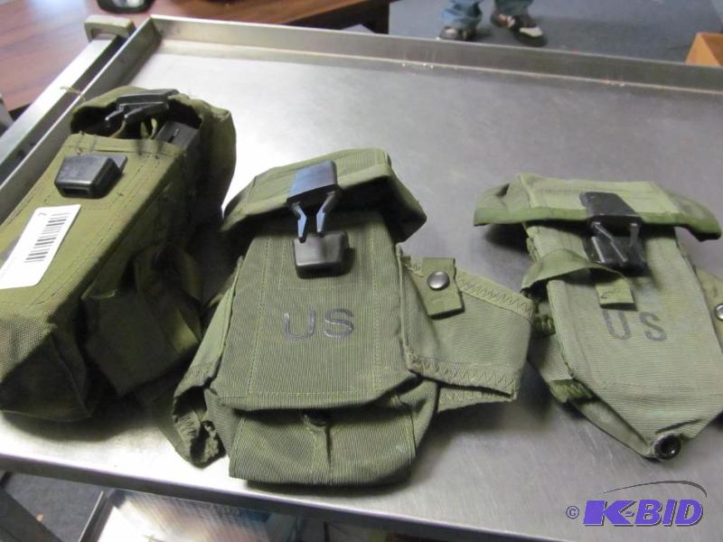 lot 7 image: lot of 3 US Army modern M-16 ammo pouches
