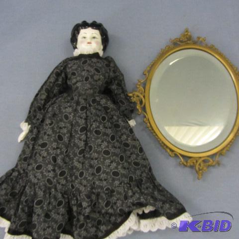 lot 145 image: Vintage Doll, Shaving Mirror