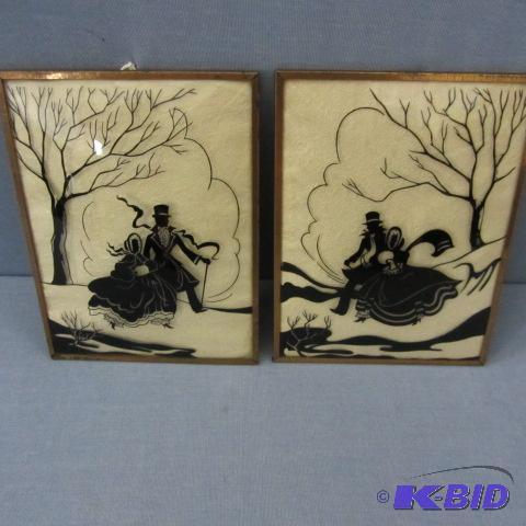 lot 58 image: Vintage Pair Silhouettes