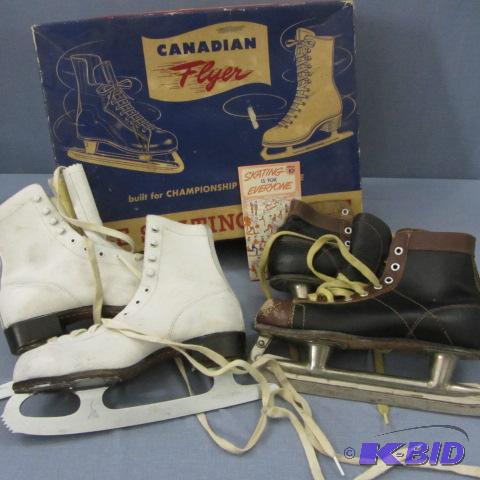 lot 91 image: Vintage Ice Skates & Box
