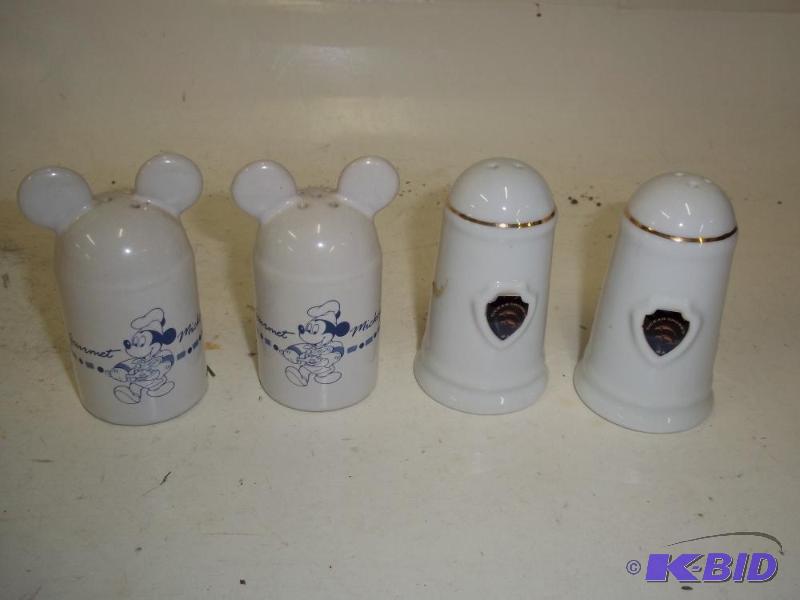 2 PAIR OF PORCELAIN SALT AND PEPPER SHAKER SE...