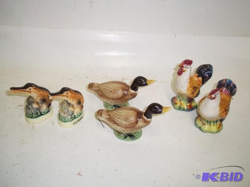 3 PORCELAIN SALT AND PEPPER SHAKER SETS   ALL...