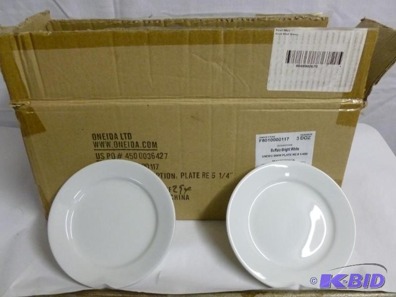 6 white Heavy Duty Diner saladdessertmuffinbread plates - NEW