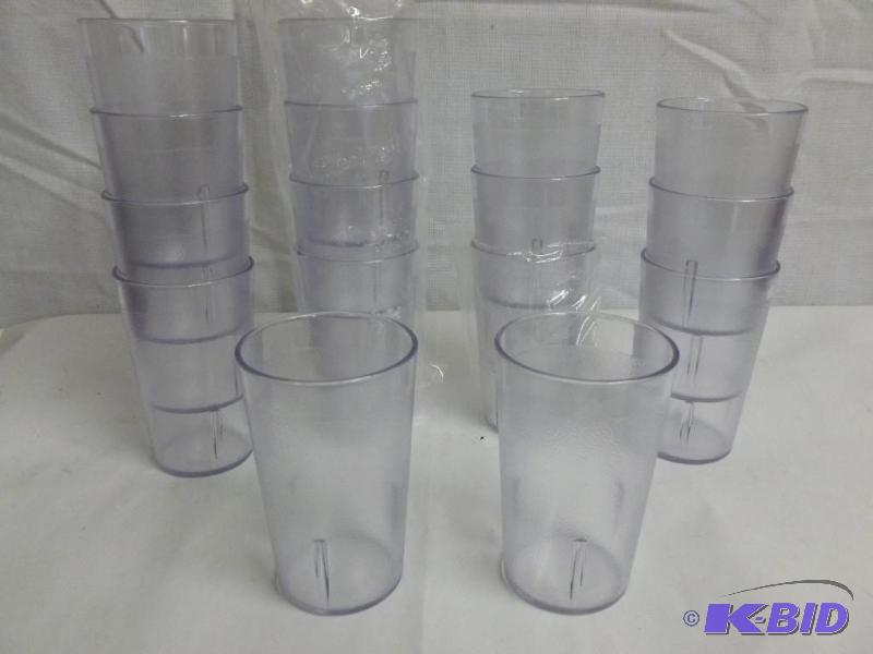 Sixteen Plastic Glasses