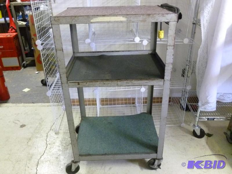 AV Cart with electrical outlet and cord