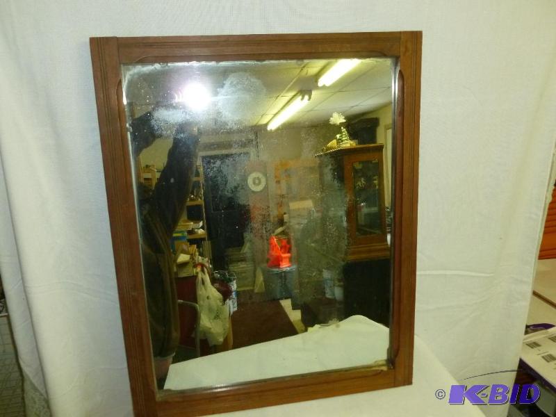 Vintage Wood Framed Mirror.