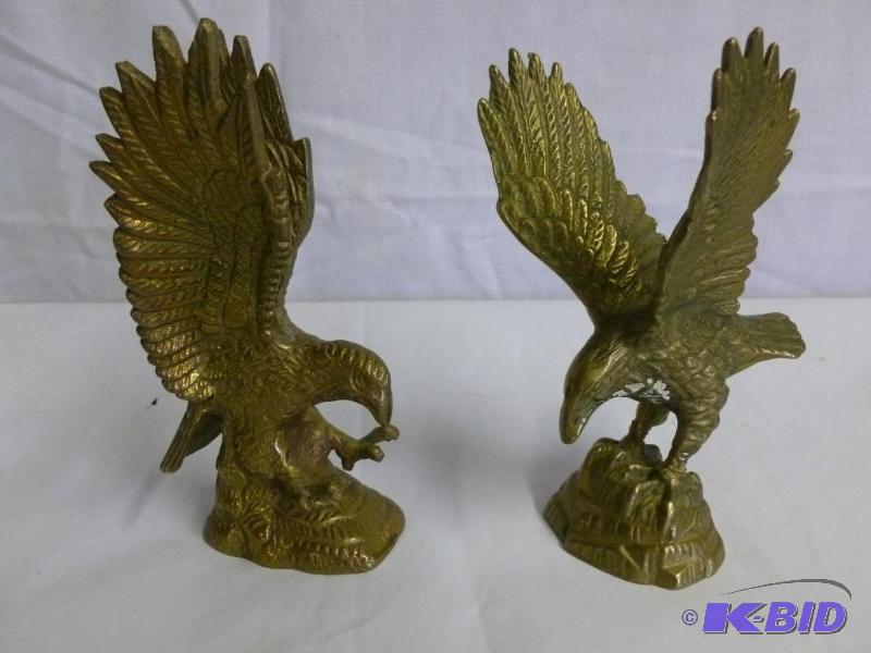 Two Brass Eagles Approximately 4 Tall