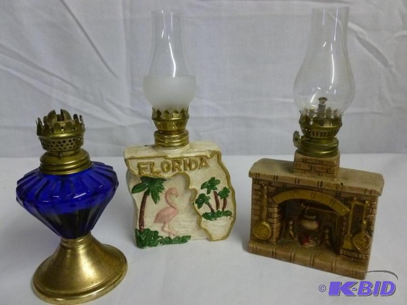Three Small Collectable Oil Lamps