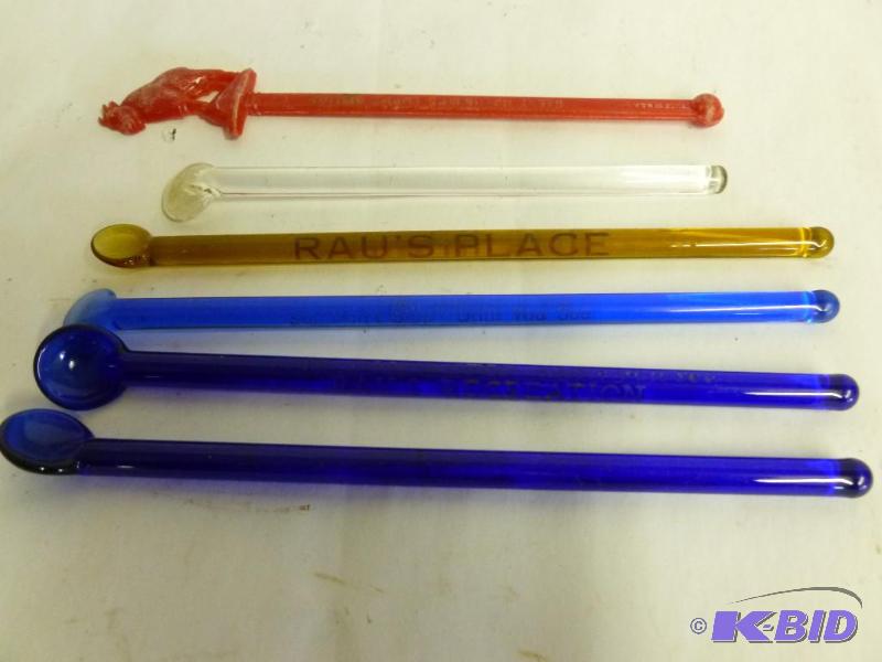 Collectible Swizzle Sticks, 5 are made of Glass.