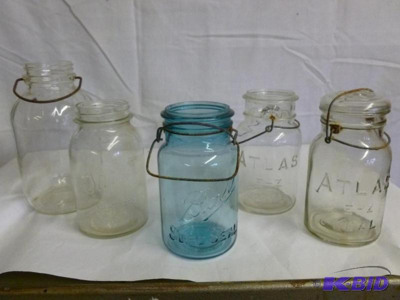 5 Canning Jars - UNUSUAL SAMCO SURER MASON JAR