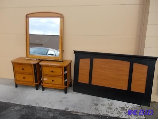 4-Peice&nbspHeadboard, Mirror, Pair Night St...