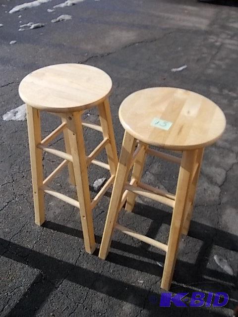 Pair Pine Stools 12 x 29...