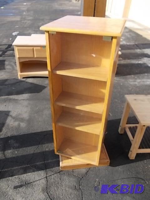 Swivel Media Stand Cabinet With Glass Doors 1...