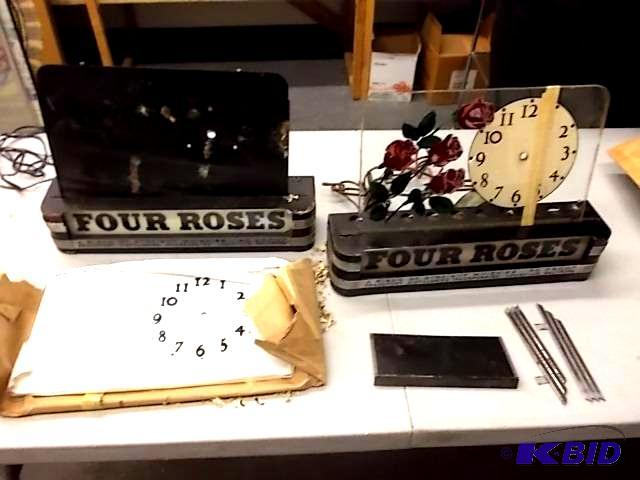 2 Vintage 4 Roses Whiskey Lighted Signs Need ...
