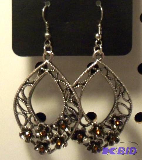 Silver and Brown Earrings