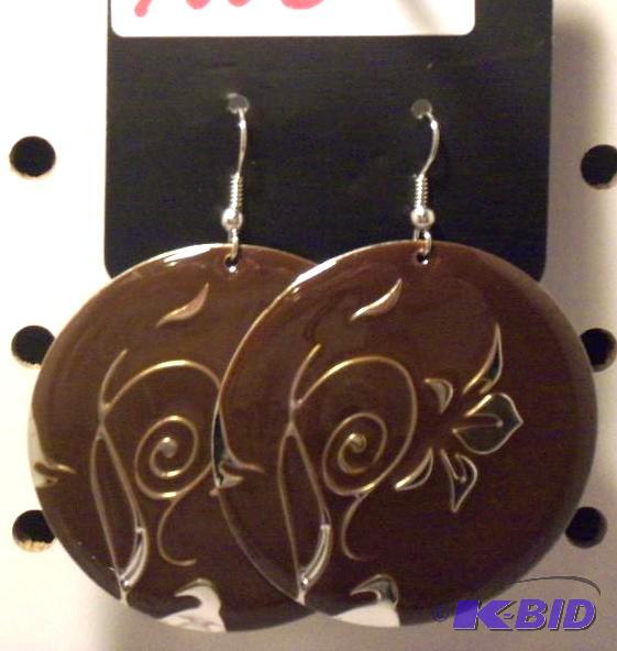 Brown Disc Style Earrings