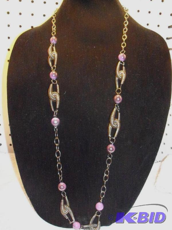 Perter Silver and Purple Necklace and Earrings
