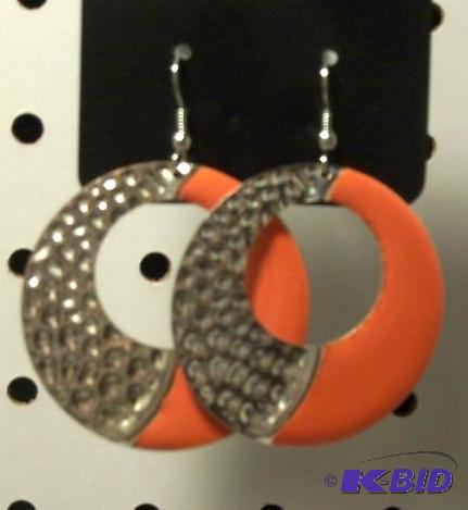 Silver and Orange  Earrings