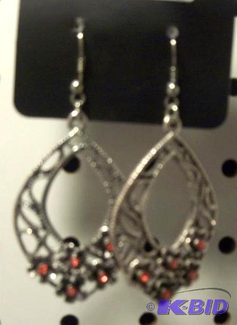 Filigree Style Earrings -- Pink