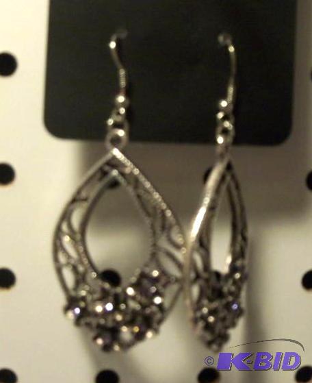 Filigree Style Earrings -- Purple