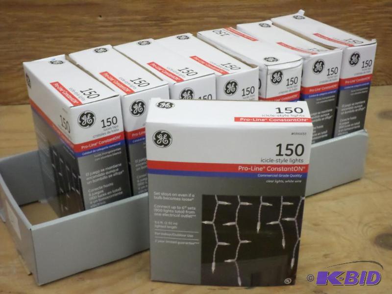 Case Of (8) GE 150ct Icicle Light Sets, #0391...