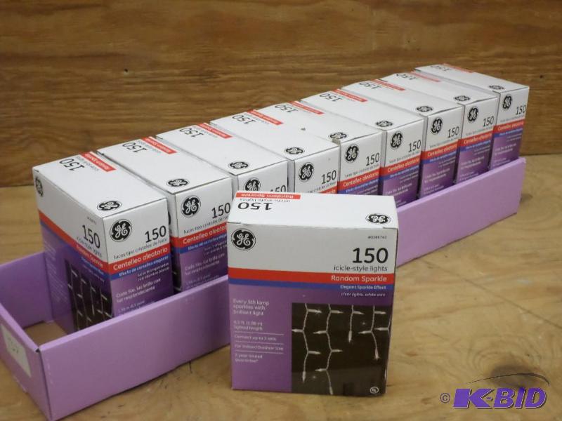 Case Of (10) GE 150ct Icicle Light Sets, # 03...