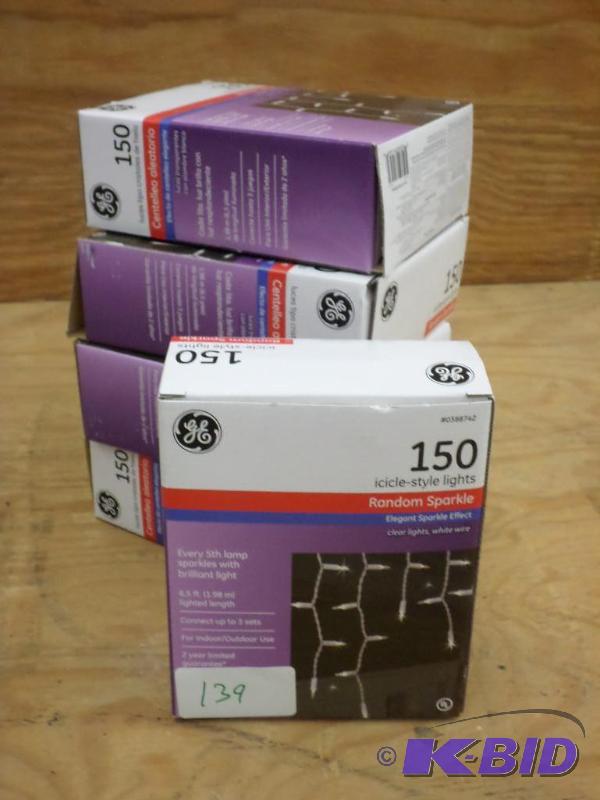 (5) Sets Of GE 150ct 6.5ft Light Sets, #03887...