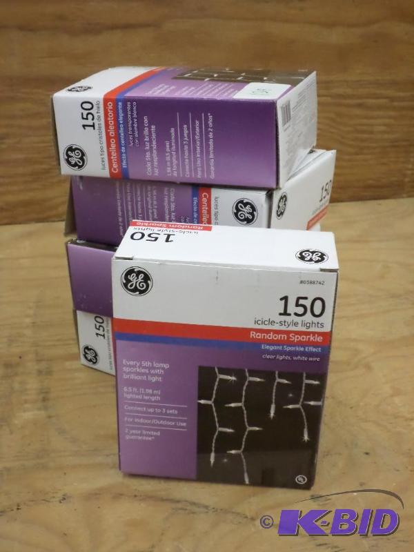 (5) Sets Of GE 150ct 6.5ft Light Sets, #03887...