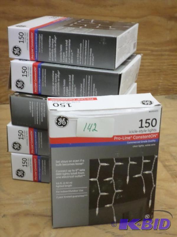 (6) Sets Of GE 150ct 9.5ft Light Sets, #03910...