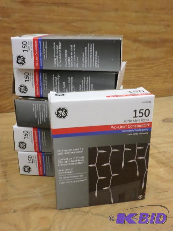 (6) Sets Of GE 150ct 9.5ft Light Sets, #03910...