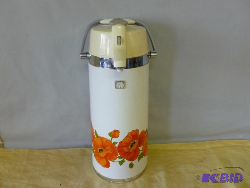 lot 111 image: Large Peacock Vacuum Bottle Co. insulated air...