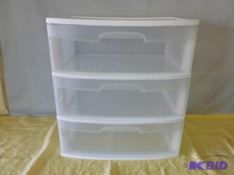 lot 126 image: Sterlite three drawer organizer cabinet that ...