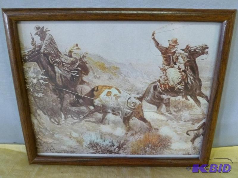 lot 14 image: Nice C.M Russell " A Series Predicament ...