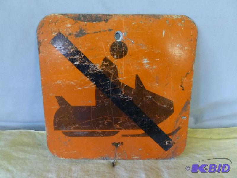 lot 144 image: Heavy gage metal trail sign that measures 12&...