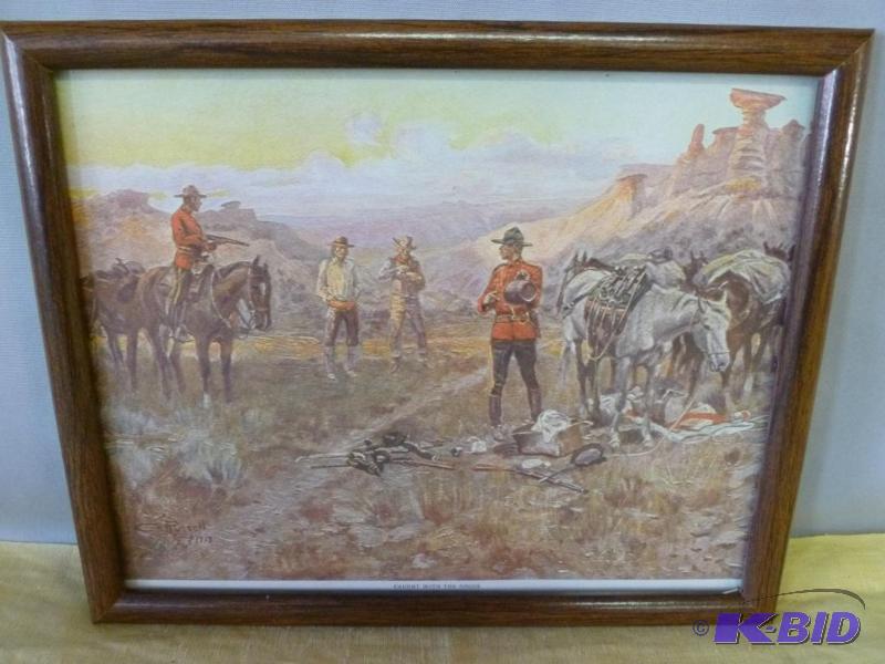 lot 15 image: Nice C.M Russell " Caught With The Goods...