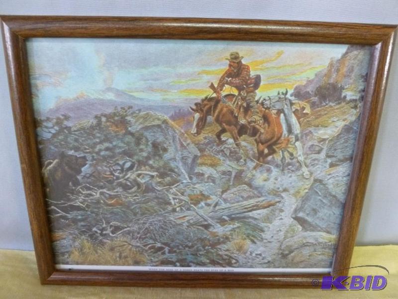 lot 16 image: Nice C.M Russell " When The Nose Of A Ho...
