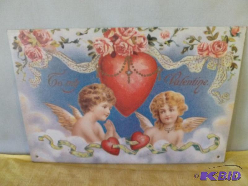 lot 36 image: Collectible To My Valentine metal sign that m...